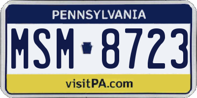 PA license plate MSM8723