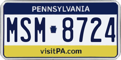 PA license plate MSM8724