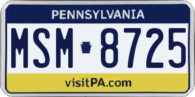 PA license plate MSM8725