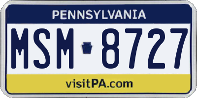 PA license plate MSM8727