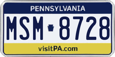 PA license plate MSM8728