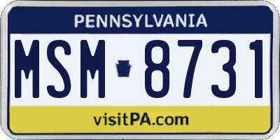 PA license plate MSM8731