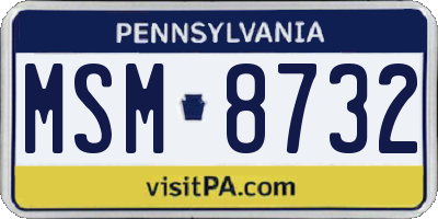 PA license plate MSM8732