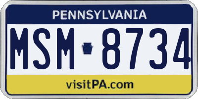 PA license plate MSM8734
