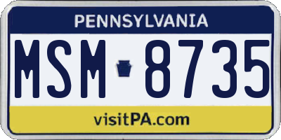 PA license plate MSM8735