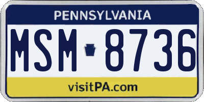 PA license plate MSM8736