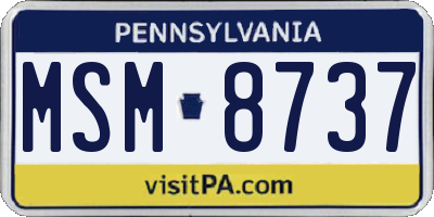 PA license plate MSM8737
