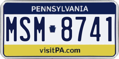 PA license plate MSM8741