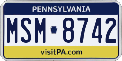 PA license plate MSM8742