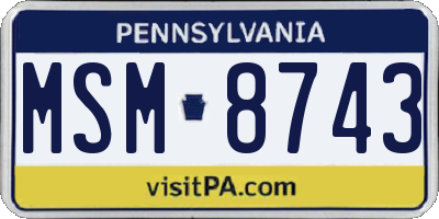 PA license plate MSM8743