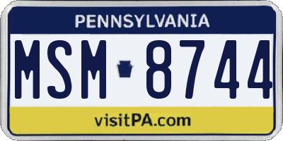 PA license plate MSM8744