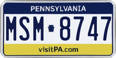 PA license plate MSM8747