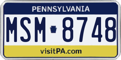 PA license plate MSM8748
