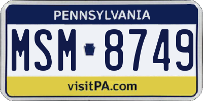 PA license plate MSM8749
