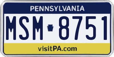 PA license plate MSM8751