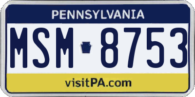 PA license plate MSM8753