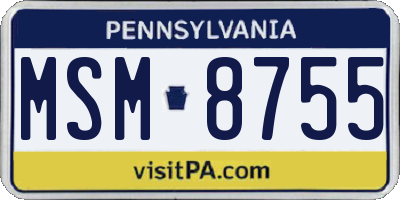 PA license plate MSM8755