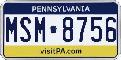 PA license plate MSM8756