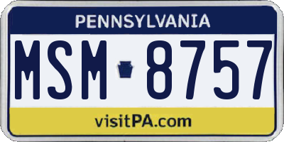 PA license plate MSM8757