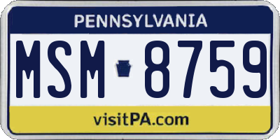 PA license plate MSM8759