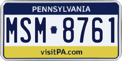 PA license plate MSM8761