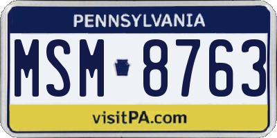 PA license plate MSM8763