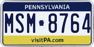 PA license plate MSM8764