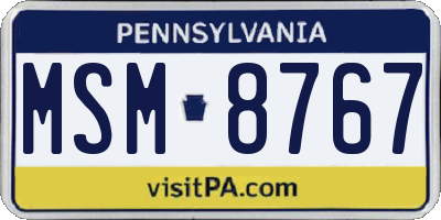 PA license plate MSM8767