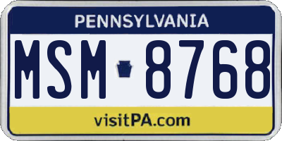 PA license plate MSM8768
