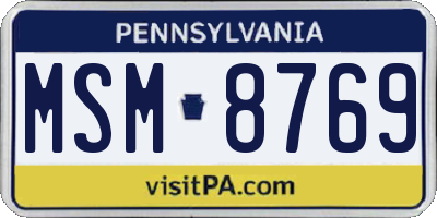 PA license plate MSM8769