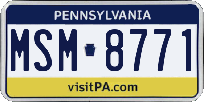 PA license plate MSM8771