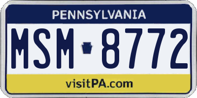 PA license plate MSM8772