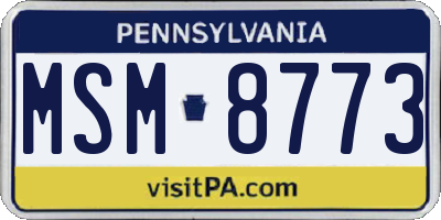 PA license plate MSM8773