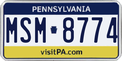 PA license plate MSM8774