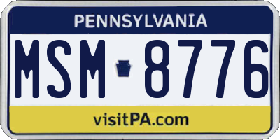 PA license plate MSM8776