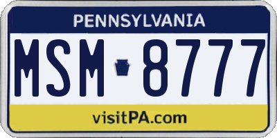 PA license plate MSM8777