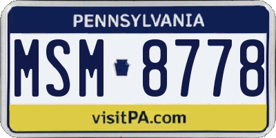 PA license plate MSM8778