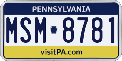 PA license plate MSM8781