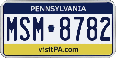 PA license plate MSM8782