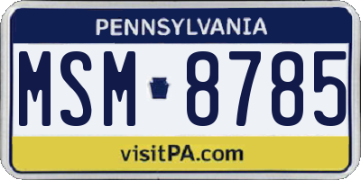PA license plate MSM8785