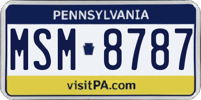 PA license plate MSM8787
