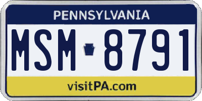 PA license plate MSM8791