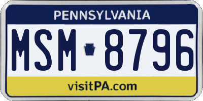 PA license plate MSM8796