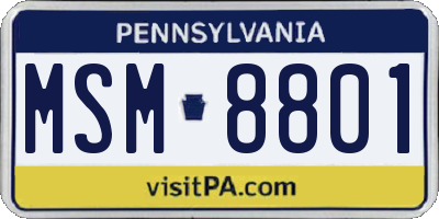 PA license plate MSM8801