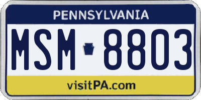 PA license plate MSM8803