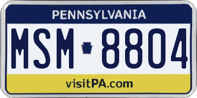 PA license plate MSM8804