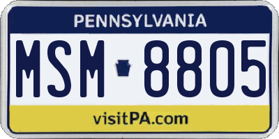 PA license plate MSM8805