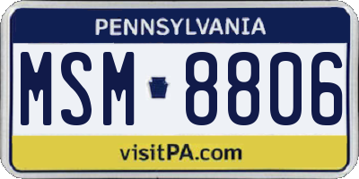 PA license plate MSM8806