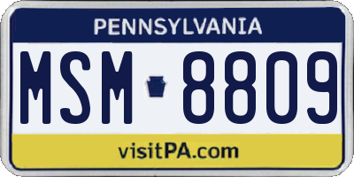 PA license plate MSM8809