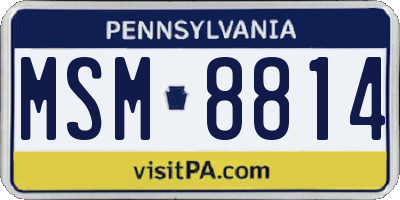 PA license plate MSM8814